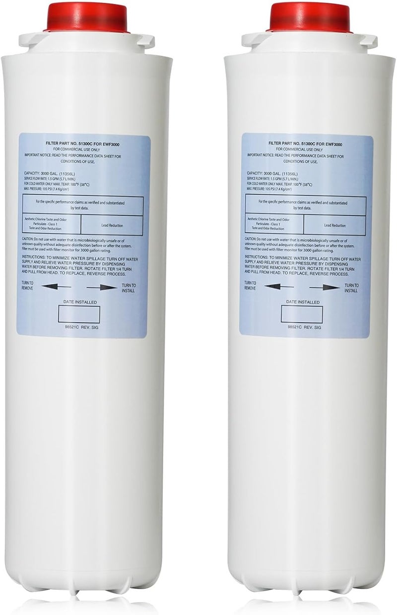 ZUCCIO 51300-C water Filter Replacement for EWF3000（No Chip）, 2 Packs Replacement Large Capacity 3000 Gallon, Replacement EWF3000 for 51300C ERF750, 51299C, 55898C - Image 1